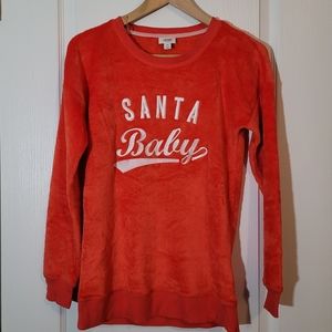 Plush Oversized Santa Baby Holiday Sweatshirt